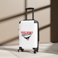 Inspirational Carry-On Suitcase – "Make Money AND Smile" Travel Luggage